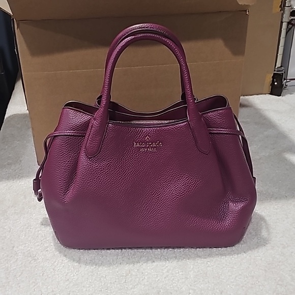 Kate Spade Blackberry Preserves Dumpling Large Red Purple Satchel Crossbody - Picture 6 of 9